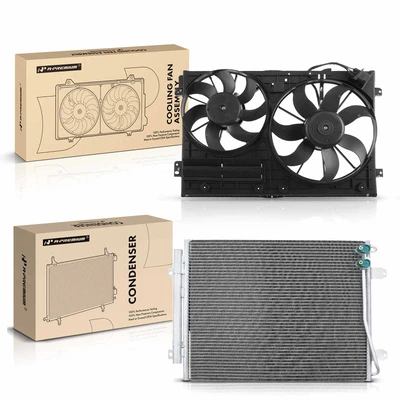 AC Condenser & Dual Cooling Fan Assembly Kit