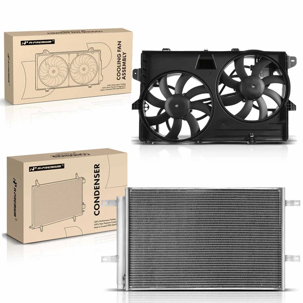 AC Condenser & Dual Cooling Fan Assembly Kit for 2007-2011 Lincoln MKX