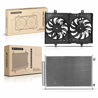AC Condenser & Dual Cooling Fan Assembly Kit