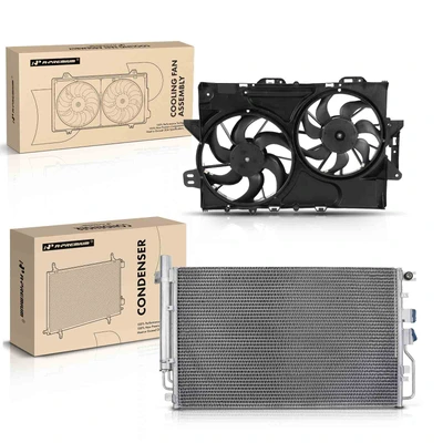 AC Condenser & Dual Cooling Fan Assembly Kit
