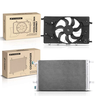 AC Condenser & Single Cooling Fan Assembly Kit