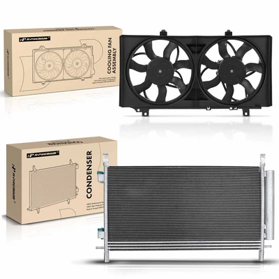 AC Condenser & Dual Cooling Fan Assembly Kit
