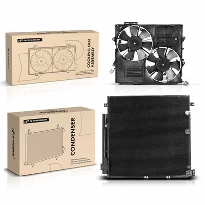 AC Condenser & Dual Cooling Fan Assembly Kit