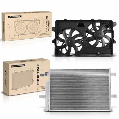 AC Condenser & Dual Cooling Fan Assembly Kit