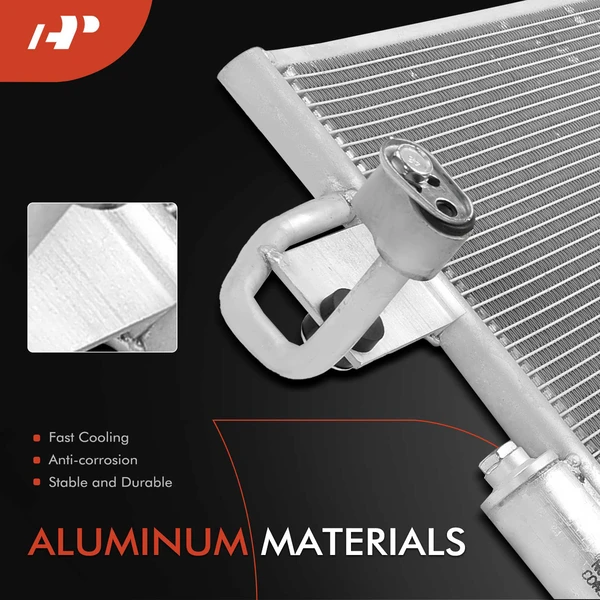 AC Condenser with Receiver Drier & Bracket for Nissan TITAN XD 2016-2019 V8 5.0L