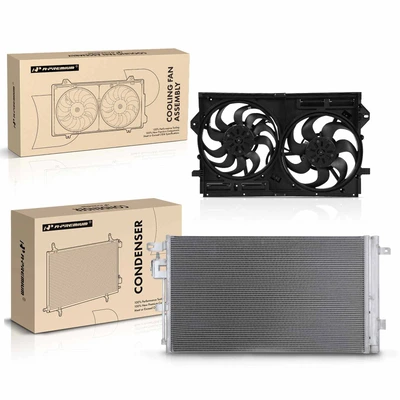 AC Condenser & Dual Cooling Fan Assembly Kit