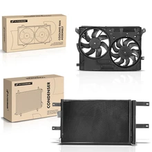 AC Condenser & Dual Cooling Fan Assembly Kit for Ford Fusion 2017-2019 V6 2.7L