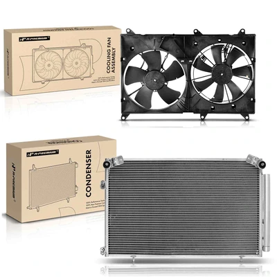 AC Condenser & Dual Cooling Fan Assembly Kit