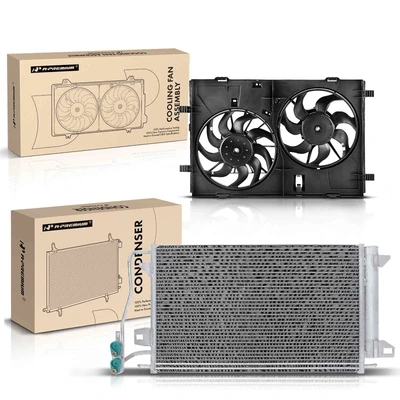 AC Condenser & Dual Cooling Fan Assembly Kit