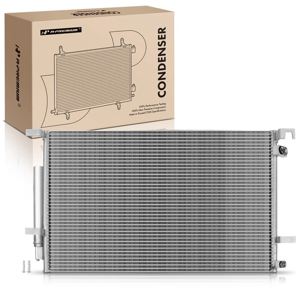 AC Condenser with Receiver Drier for Ford Mustang 15-22 V6 3.7L V8 5.0L 5.2L