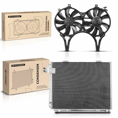 AC Condenser & Dual Cooling Fan Assembly Kit