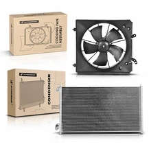 AC Condenser & Single Cooling Fan Assembly Kit
