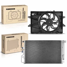 AC Condenser & Single Cooling Fan Assembly Kit for 2016-2017 Chevrolet Equinox