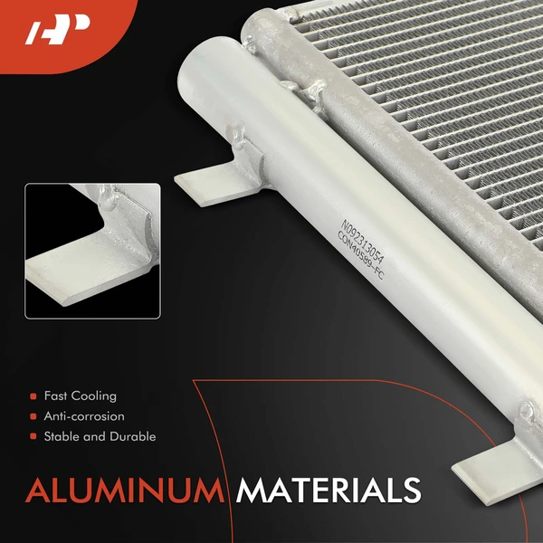 AC Condenser with Receiver Drier & Bracket for Audi RS7 2014-2018 V8 4.0L