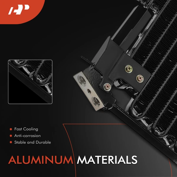 Aluminum AC Condenser with Bracket for Volvo 940 1994-1995 L4 2.3L Serpentine