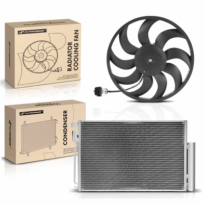 AC Condenser & Cooling Fan Assembly Kit for Chevrolet Sonic 2012-2018 L4 1.8L