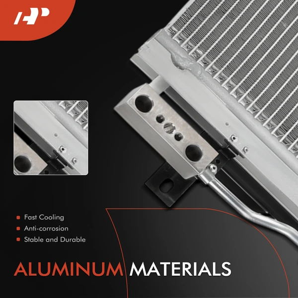 Aluminum AC Condenser with Bracket for Dodge Ram 1500 Van Ram 2500 Van B1500