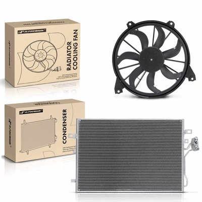 AC Condenser & Single Cooling Fan Assembly Kit for Dodge Journey 2011-2020