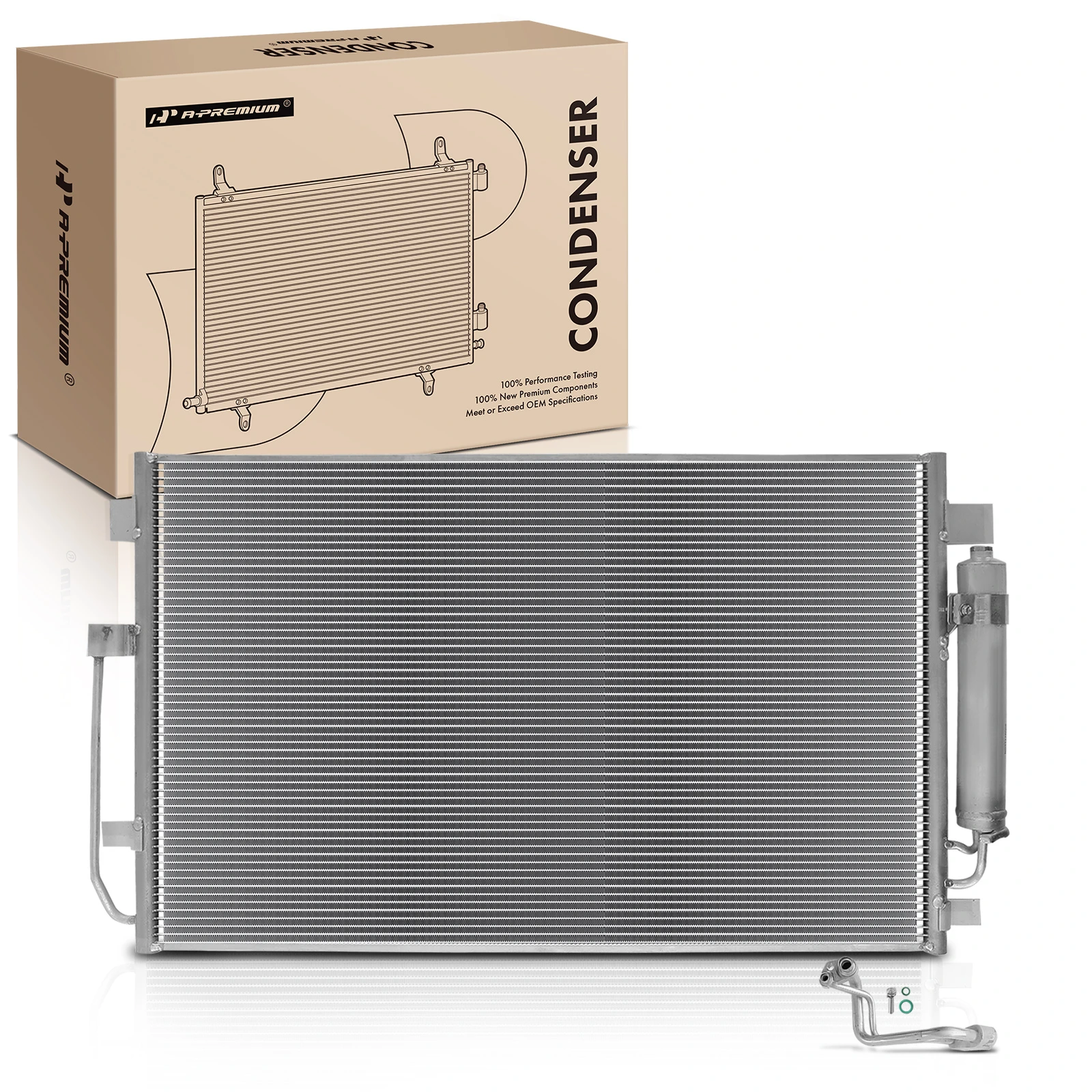 The A-premium AC Condenser with Receiver Drier for Nissan Altima 2013-2018 Maxima 2016-2021 Image 