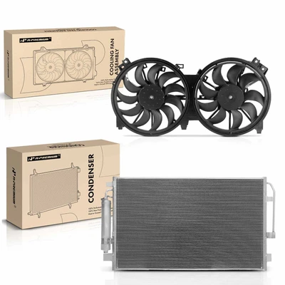 AC Condenser & Dual Cooling Fan Assembly Kit