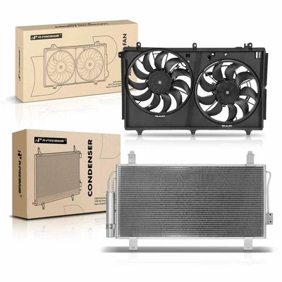 AC Condenser & Dual Cooling Fan Assembly Kit
