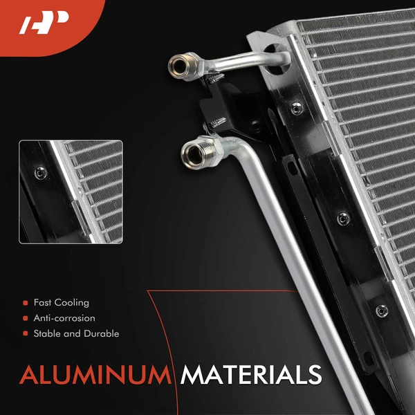 AC Condenser with Bracket for Chevrolet G10 G20 G30 GMC G1500 G2500 G3500 P3500