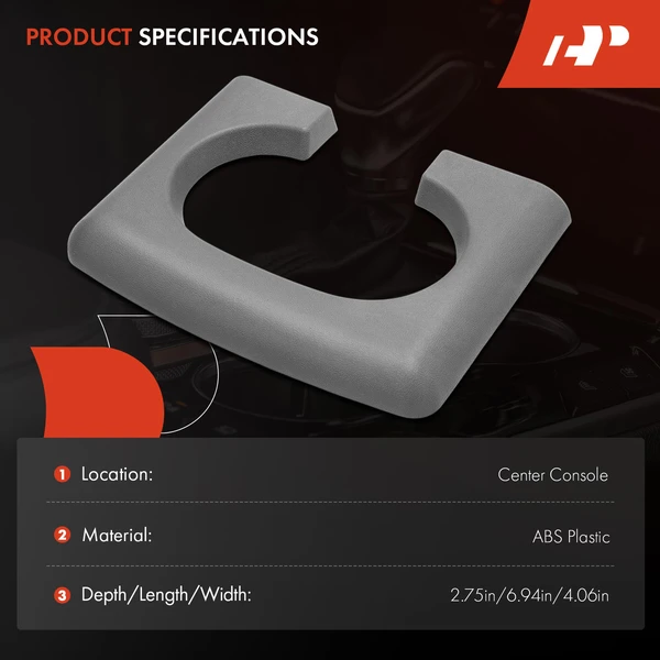 Front Center Console Gray Cup Holder Armrest Pad Cover for Ford F-150 2004-2014