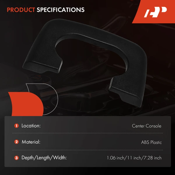 Front Console Black Cup Holder Drink Armrest Pad for Ford F-150 1997-2003