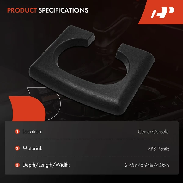 Front Center Console Black Cup Holder Armrest Pad Cover for Ford F-150 2004-2014