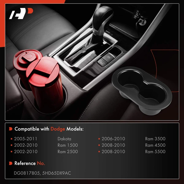 Rear Seat Cup Holder Dual Drink for Dodge Ram 1500 2002-2010 Ram 2500 3500 Dakota