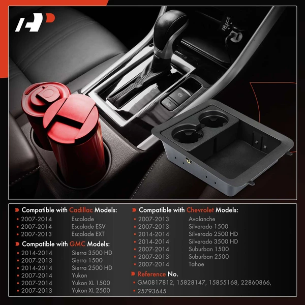 Front In Center Console Cup Holder for 2007-2014 Chevrolet Silverado 2500