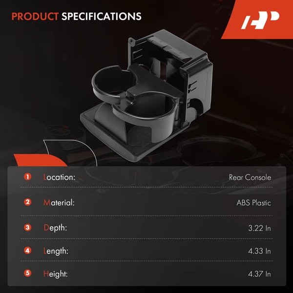 Rear Console Black Cup Holder Assembly for Subaru Legacy Outback 2005-2009