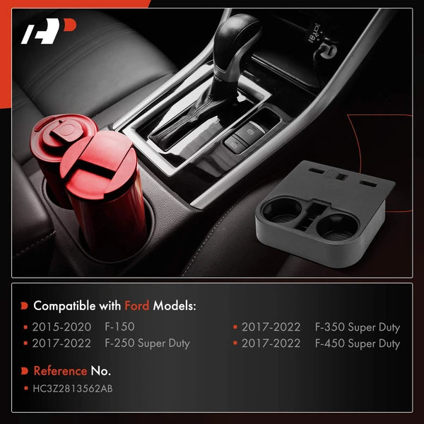 In Center Console Cup Holder for Ford F-150 2015-2020 F-250 350 450 Super Duty 2017-2022