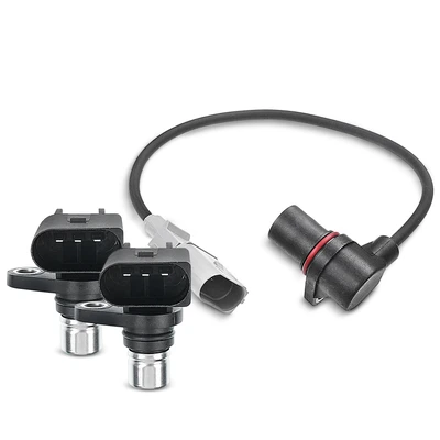 2 Pcs Camshaft & 1 Pc Crankshaft Position Sensor