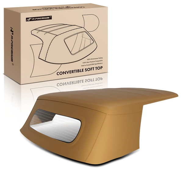 Tan Convertible Soft Top with Defroster Glass Window for 2003-2008 Mini Cooper