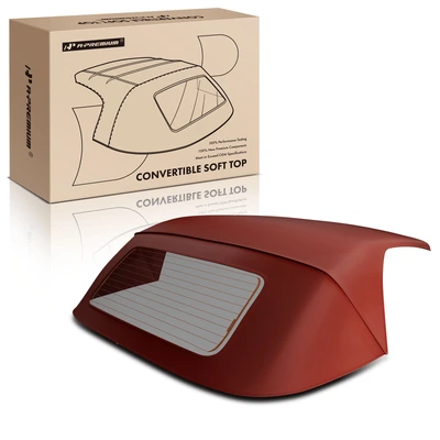 Burgundy Convertible Soft Top with Defroster Glass Window