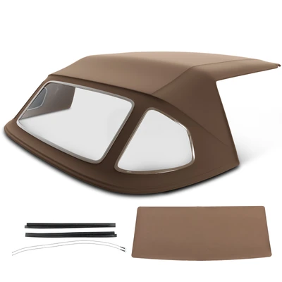 Tan Convertible Soft Top with Plastic Window