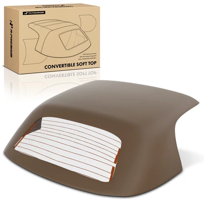 Tan Convertible Soft Top with Glass Rear Window