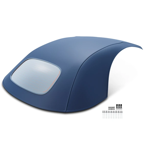 Blue Convertible Soft Top with Glass Window for 2003-2010 Volkswagen Beetle