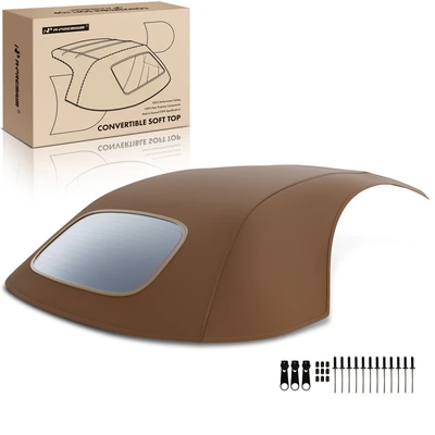 Tan Convertible Soft Top with Glass Window