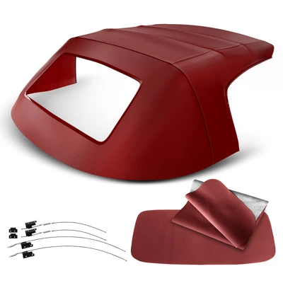 Burgundy Convertible Soft Top with Plastic Window