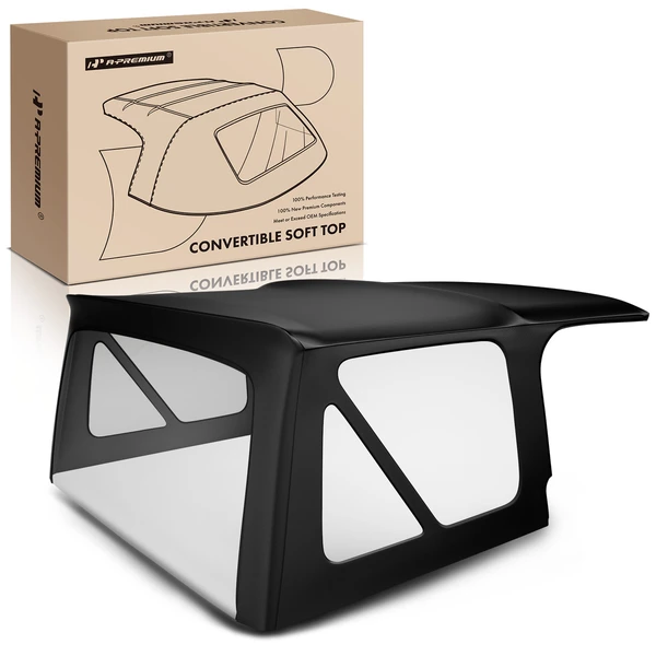 Black Convertible Soft Top with Plastic Window for Jeep TJ Wrangler 1997-2006