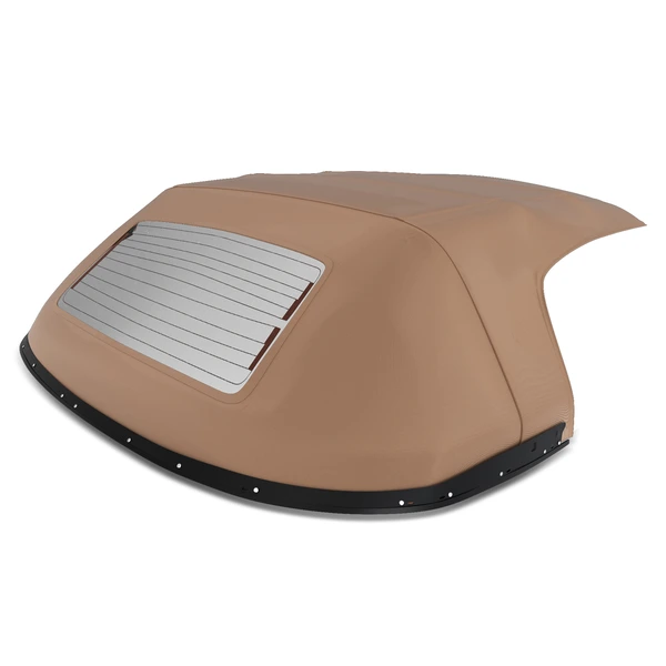 Tan Convertible Soft Top with Glass Window & Rain Rail for 1990-1997 1999-2005 Mazda Miata