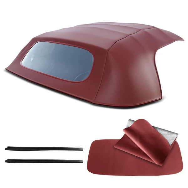Burgundy Convertible Soft Top with Plastic Window for 1997-2002 Porsche Boxster