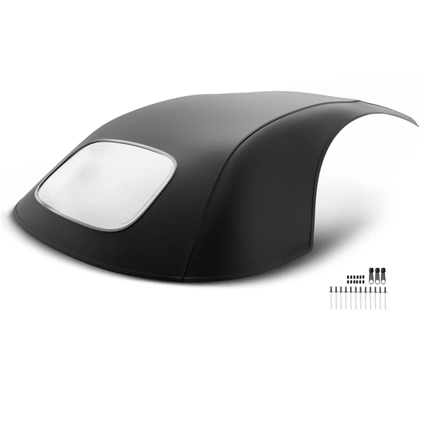 Black Convertible Soft Top with Glass Window for 2003-2009 Volkswagen Beetle