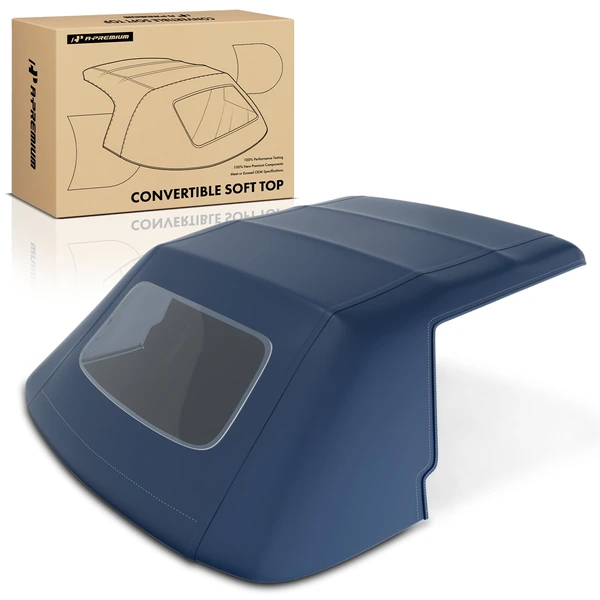 Blue Convertible Soft Top with Plastic Window for Ford Mustang 1983-1993 2-Door