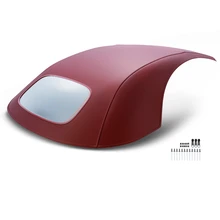 Burgundy Convertible Soft Top with Glass Window for 2003-2004 2006 2008-2010 Volkswagen Beetle