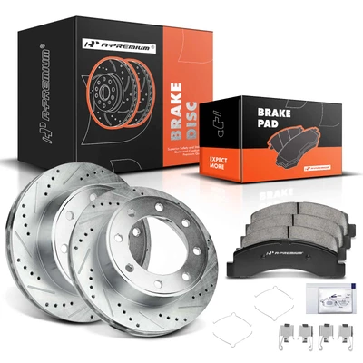 Front Drilled Rotors & Ceramic Brake Pads