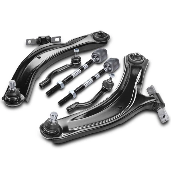 2008-2013 Nissan Rogue A Set of 6 Control Arm and Tie Rod End Kit Front Side A-Premium APCA3896