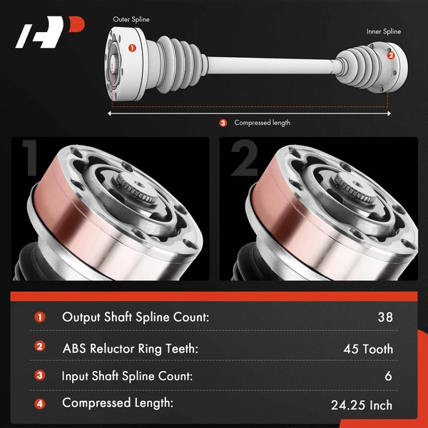 1-Pc CV Axle Shaft Assembly Front Driver Side A-Premium APCVA2242